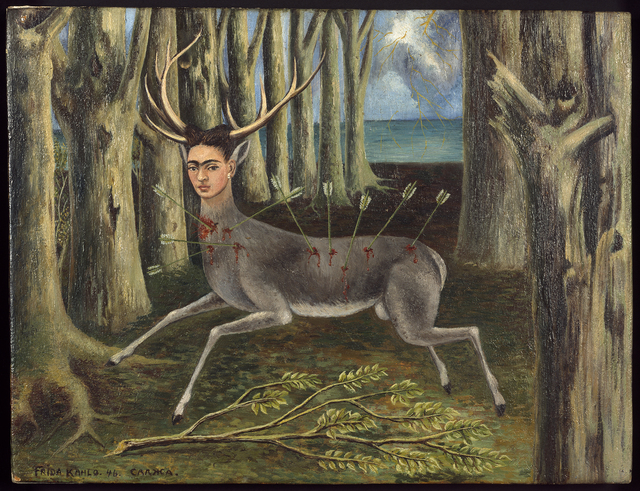 The Wounded Deer, depicting the face of Khalo on a deer shot with arrows