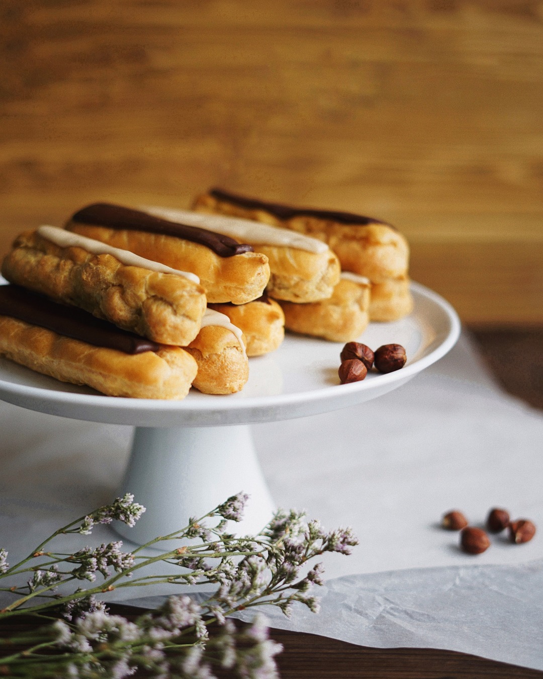 Chocolate & Vanilla Eclairs
